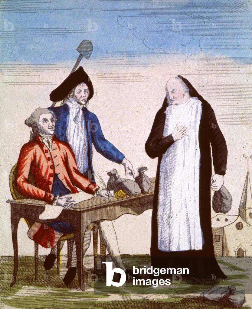 Confiscation of the property of clergy,  c. 1790 (illustration)