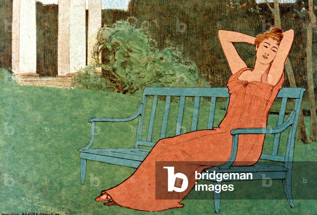 Woman in a garden, 1897 (illustration)