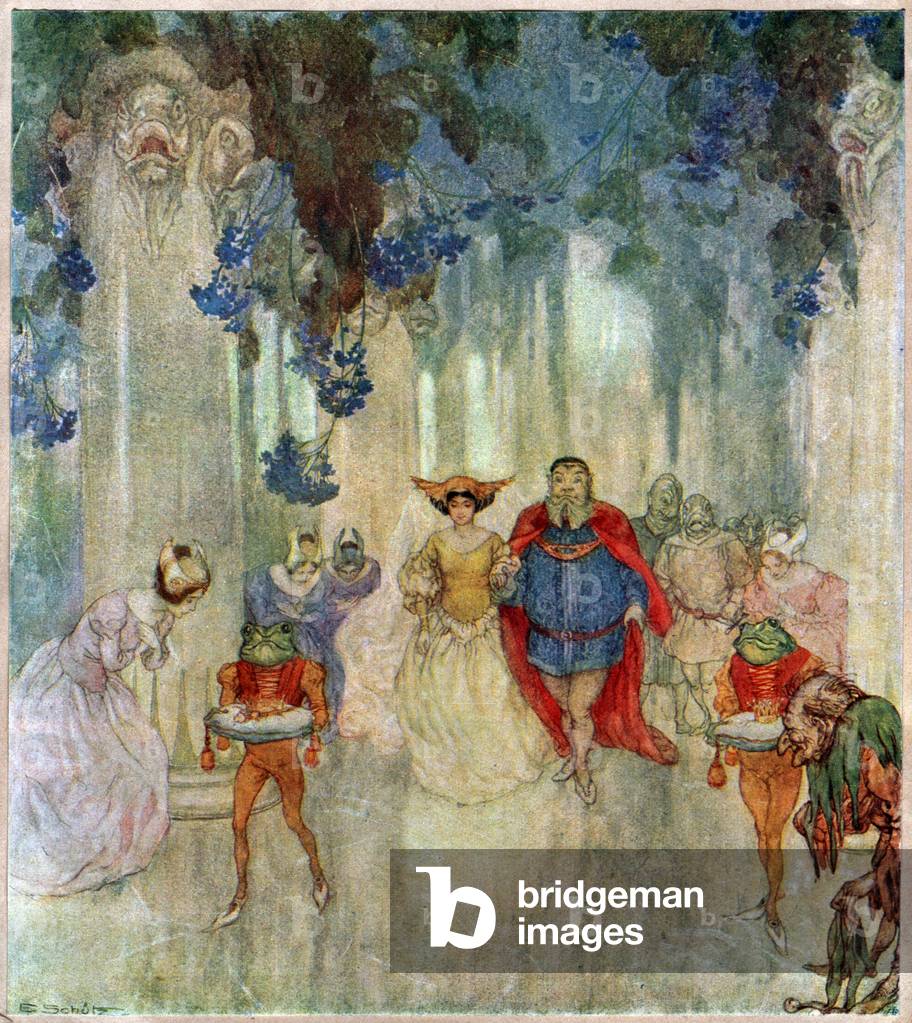 Roi grenouille. Frog king, c.1900 (illustration)