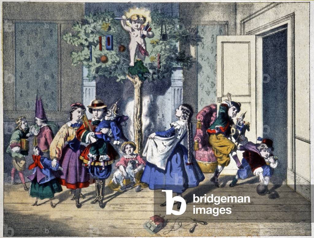 The Christmas tree, c.1860 (illustration)