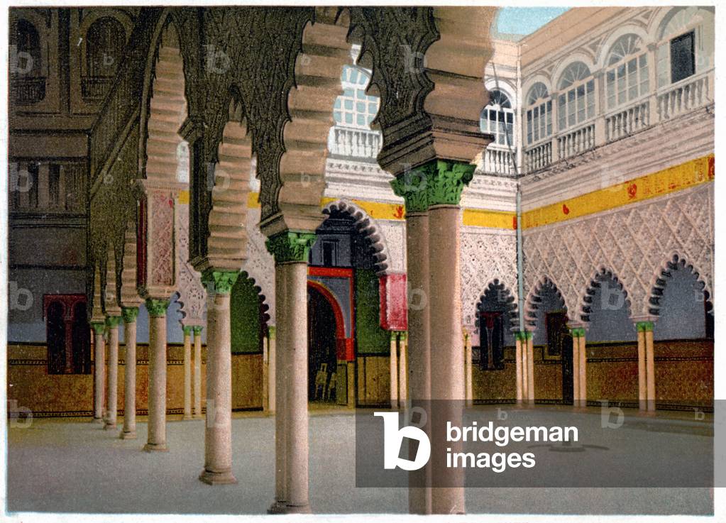 Geography. Spain. Alcazar of Seville, Patio de las Doncellas. Photo, Spain, c.1920 (postcard)