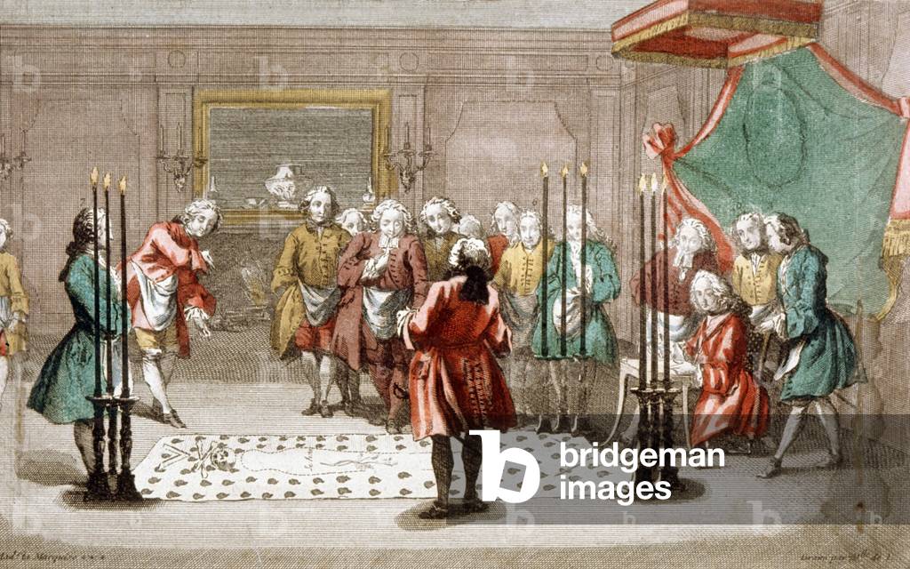 Assembly of Free Masons, c.1733 (engraving)