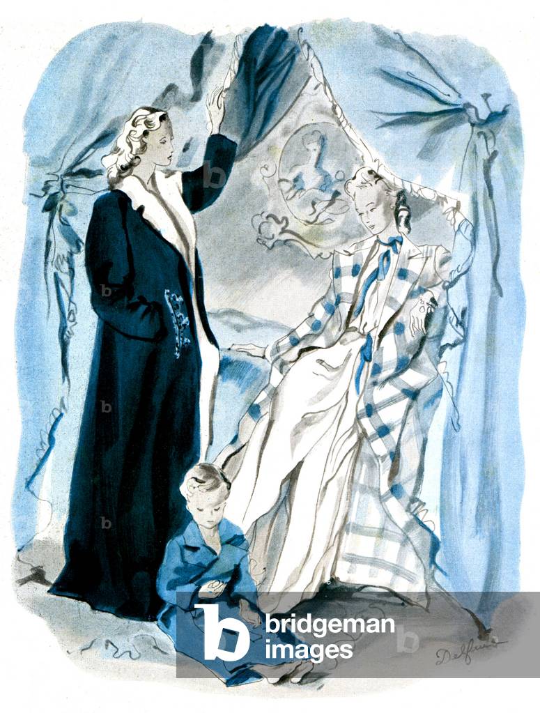 Advertising Nina Ricci's interior coat, 1942 (print)