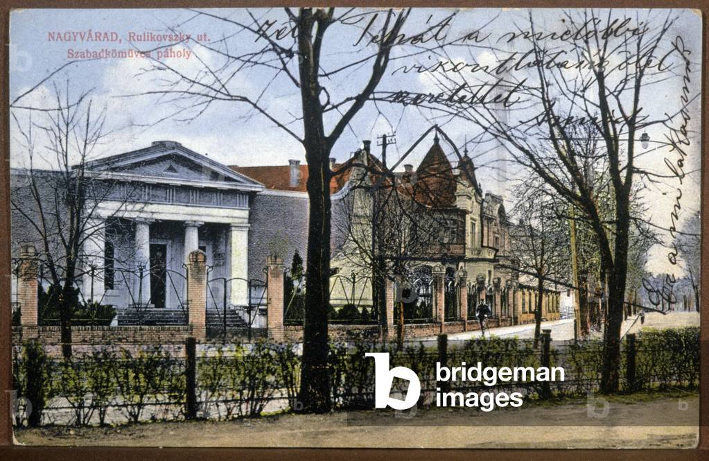 Masonic temple in Nagyvarad (Romania), c. 1910 (postcard)