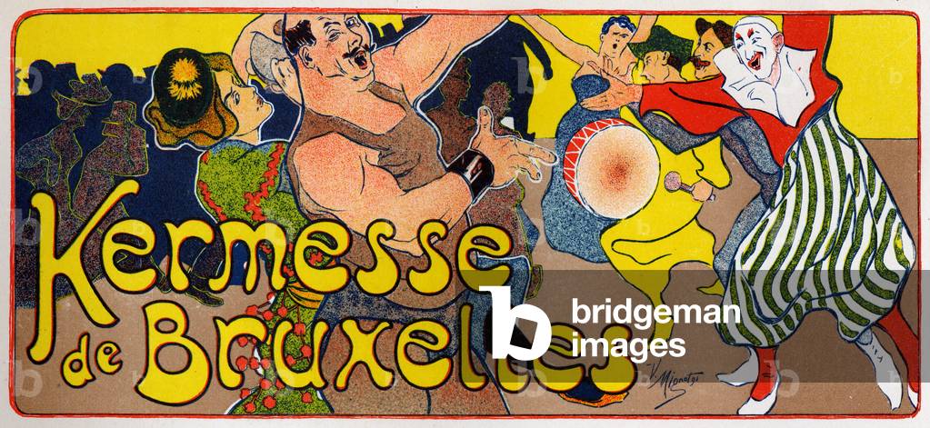 Lifestyle. Brussel's kermess (Carnival), Belgium. Poster by V. Mignot, Belgium, c.1890 (poster)