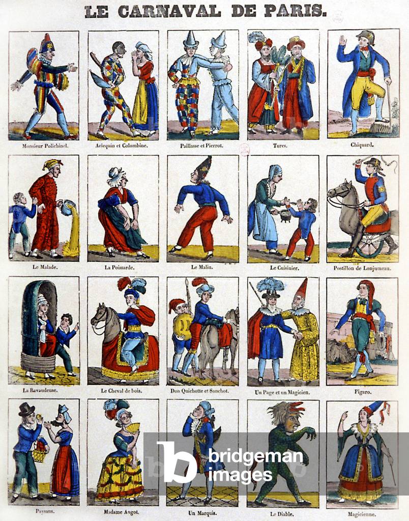 Paris carnival costumes, c.1840 (illustration)