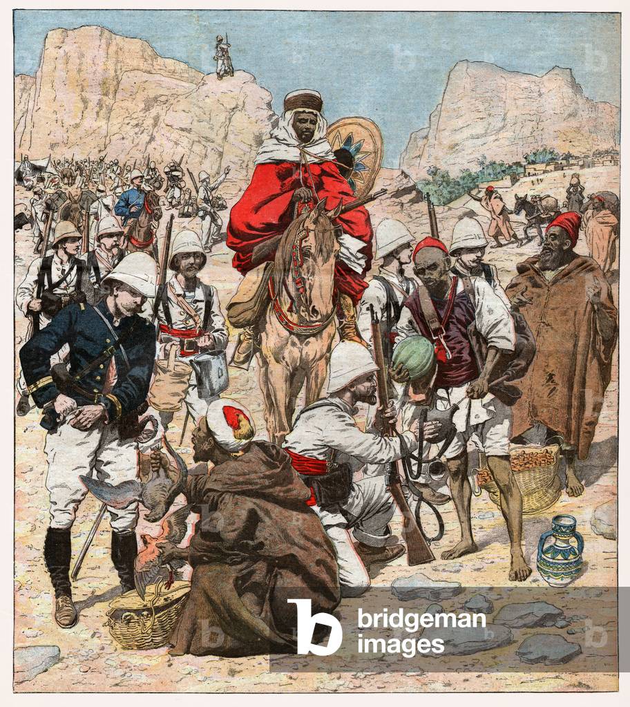 French soldiers in Morocco, 1906 (print)