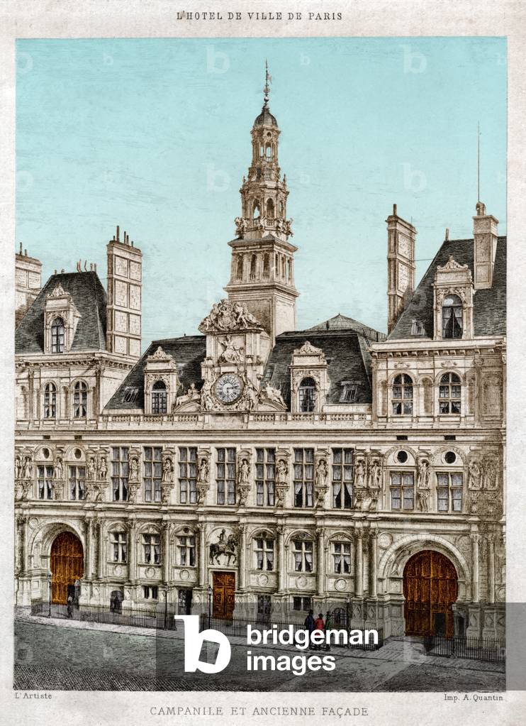 City Hall, Paris. (engraving, circa 1880)