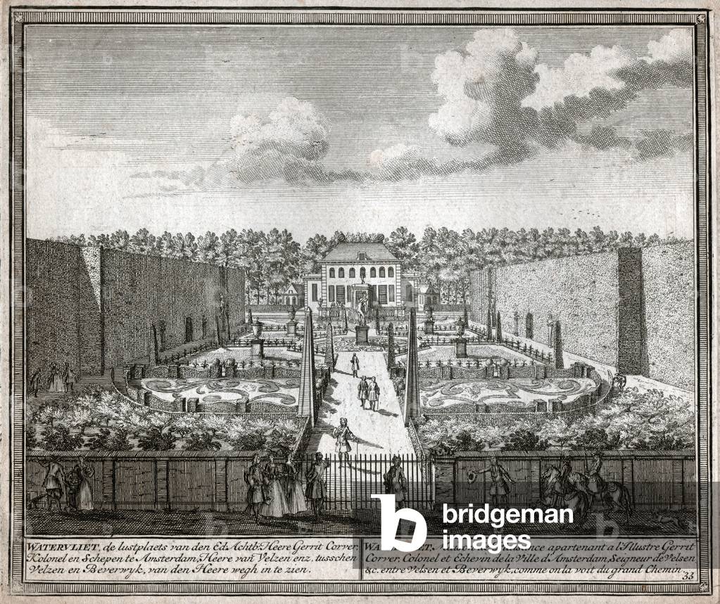 French garden. (engraving, 17th century)