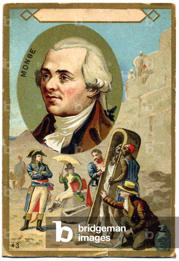 Science. The french mathematician Gaspard Monge and Napoleon Bonaparte during the French Campaign in Egypt (1798). Imagery, France, c.1900.