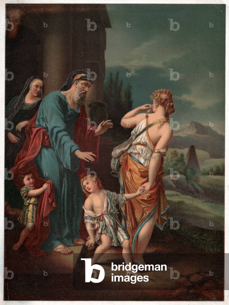 Abraham and Hagar, circa 1880 (lithograph)