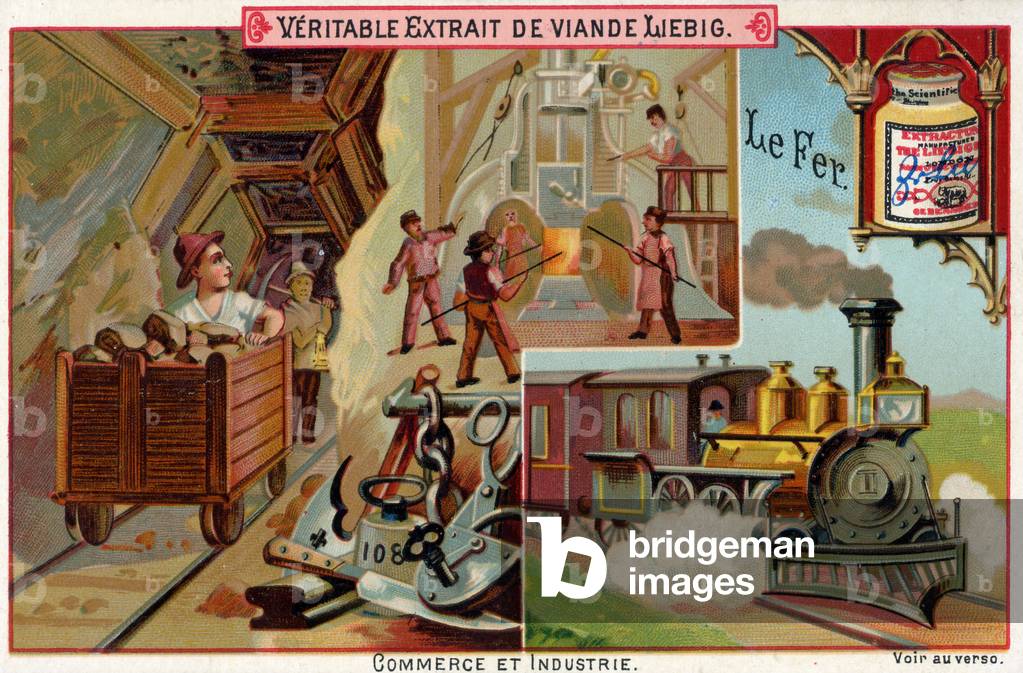 Economy. The iron, industry and uses. c.1900 (chromoo