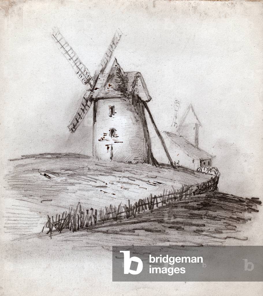 Windmills. (drawing, 1830)