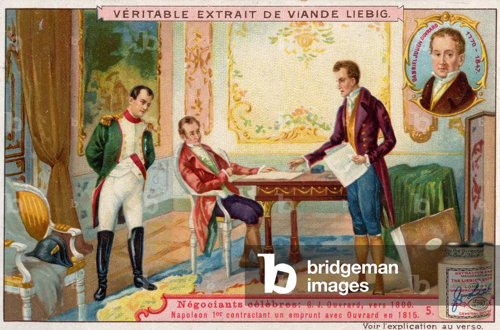 Napoleon Ist of France and the financier Gabriel Julien Ouvrard, 1815. Imagery, France, c.1900.