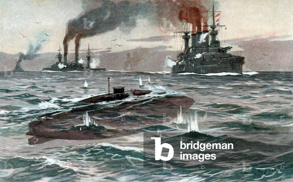 Submarine, c1905 (watercolour)