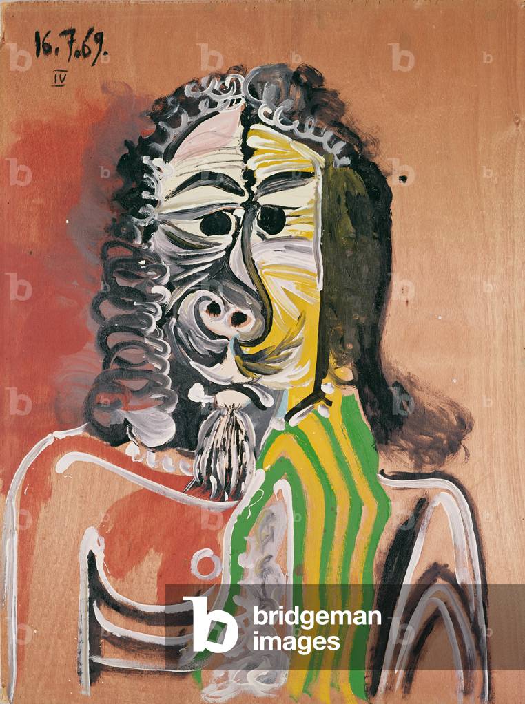 Uomo con la barba, 16 Luglio 1969 -IV- (olio su compensato)