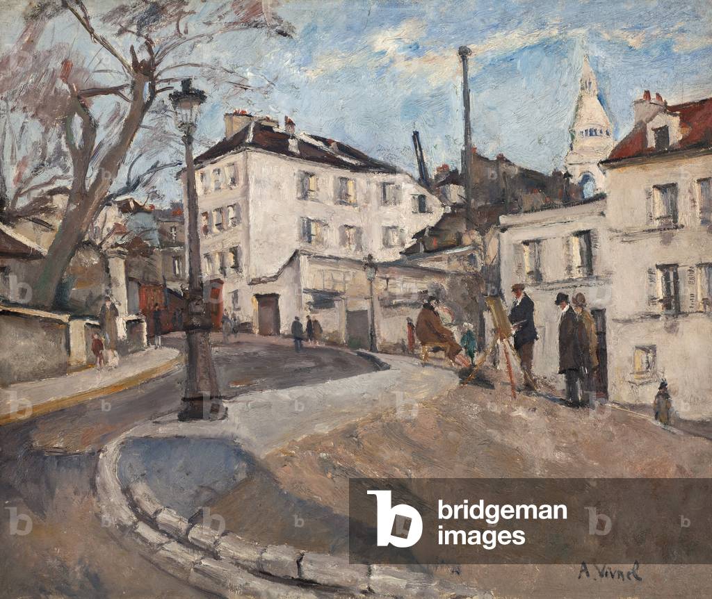 Square in Montmartre, 1927 (oil on canvas)