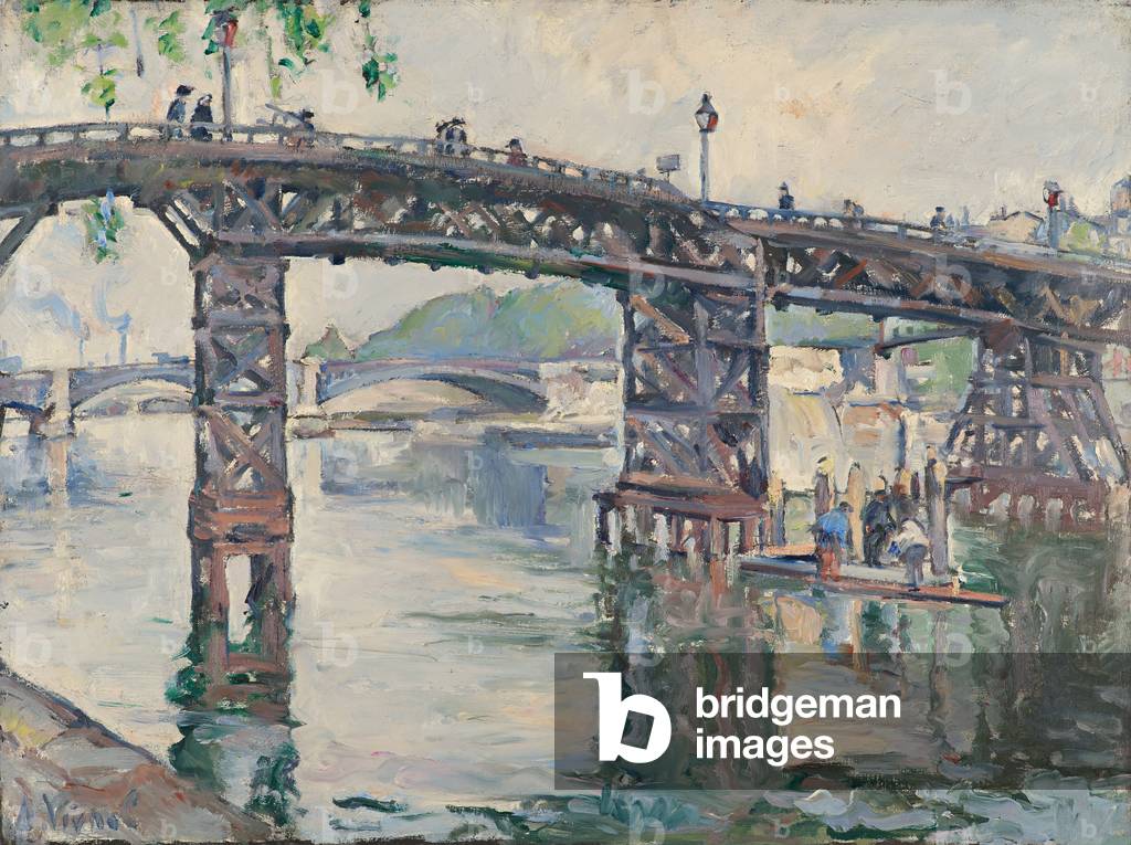 Wooden Bridge at the Quai d'Orleans (Ile Saint-Louis), 1928 (oil on canvas)