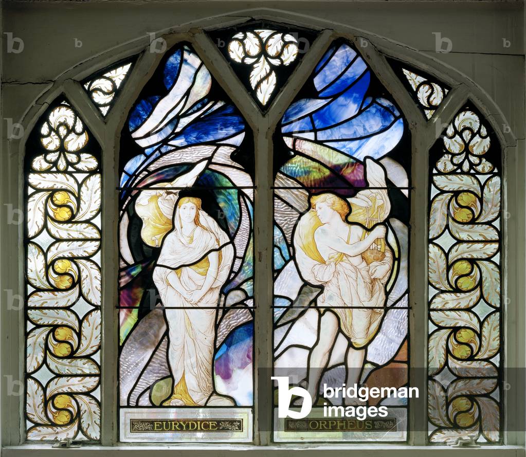 Orpheus & Eurydice, 1886 (stained glass)