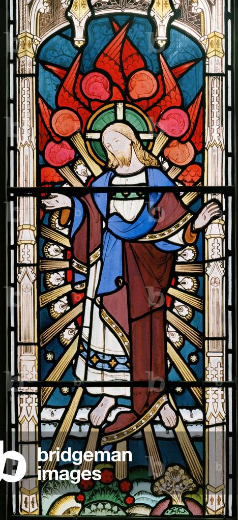 Christ and Seraphim, from The Wise and Foolish Virgins, 1862 (stained glass)