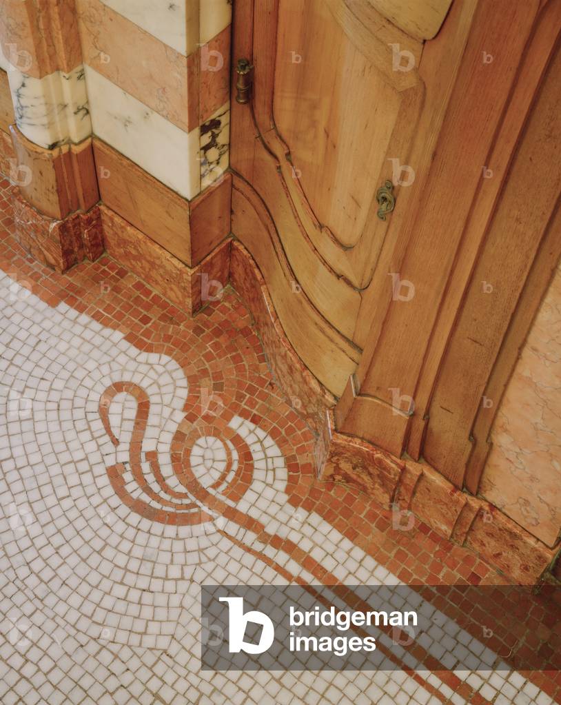 Marble skirting and mosaic floor, Maison and Atelier Horta, 23-25 Rue Americaine, Brussels, 1898-1901. Now the Horta Museum (photo)