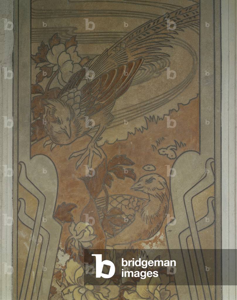 Detail of sgraffito work in loggia by Adolph Crespin, Villa Carpentier, 9 Chaussee De Tournai, Renaix, 1899 (photo)