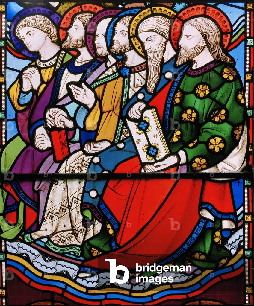 Six Apostles, detail from The Last Judgement, 1860 (stained glass)