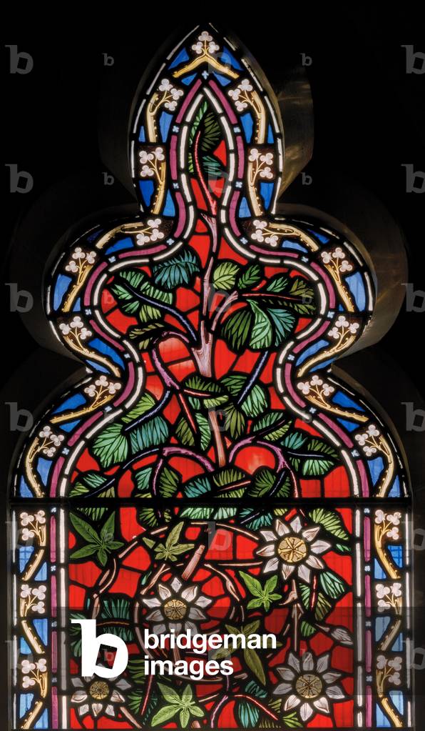 Floral window with date palm, 1864 (stained glass)