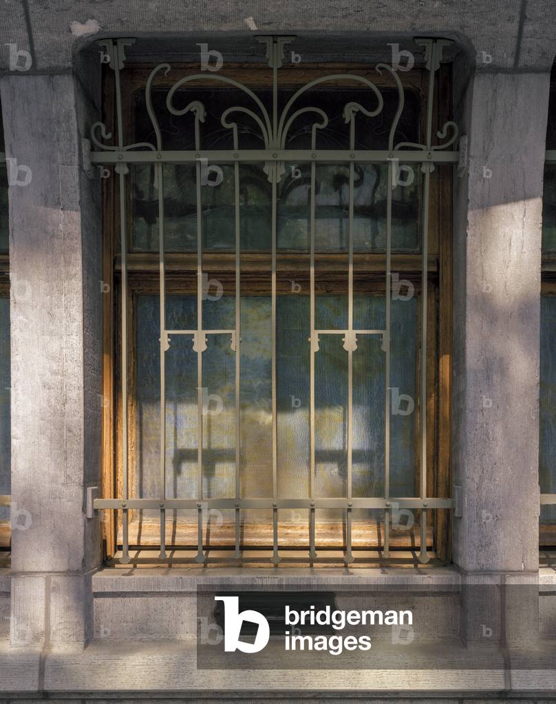 Main external elevation ground floor window detail, Hotel Solvay, 224 Avenue Louise, Brussels, 1894-1903 (photo)