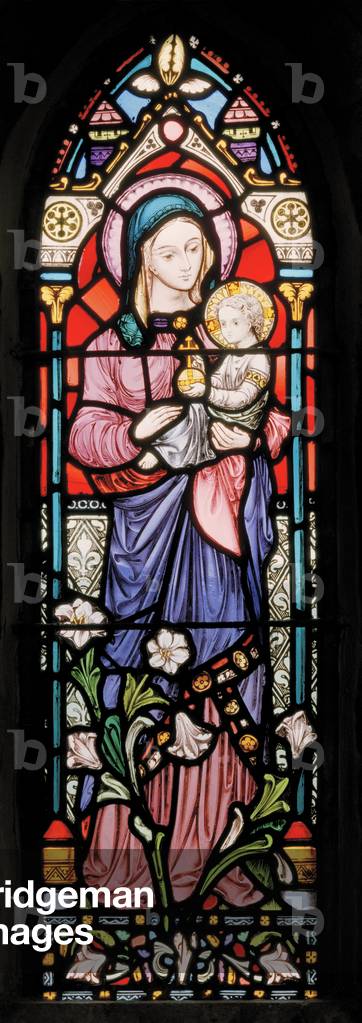 Dover, St Mary In Castro, Lavers & Barraud, John Millner Allen (1827-1902), Madonna & Child, 1861, adapted from Gilbert Scott