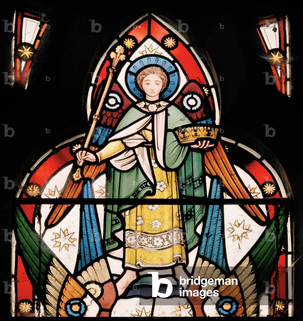 Angel, detail from Jacob's Ladder, c.1859 (stained glass)
