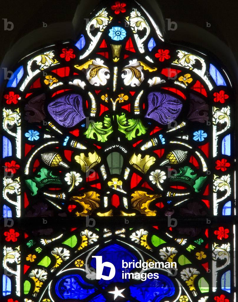 Floral detail, c.1858 (stained glass)