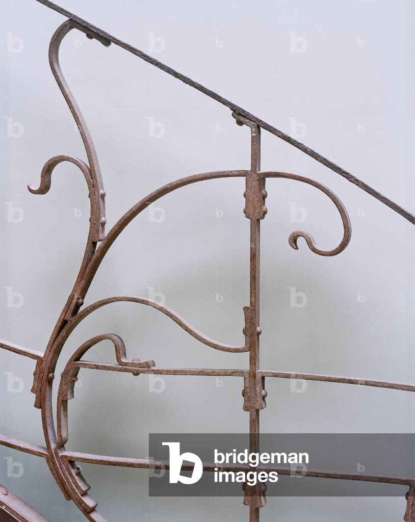 Ironwork now in Horta Museum, Maison Du Peuple, Rue De La Samaritaine, Brussels, 1896-99, Demolished 1965 (photo)
