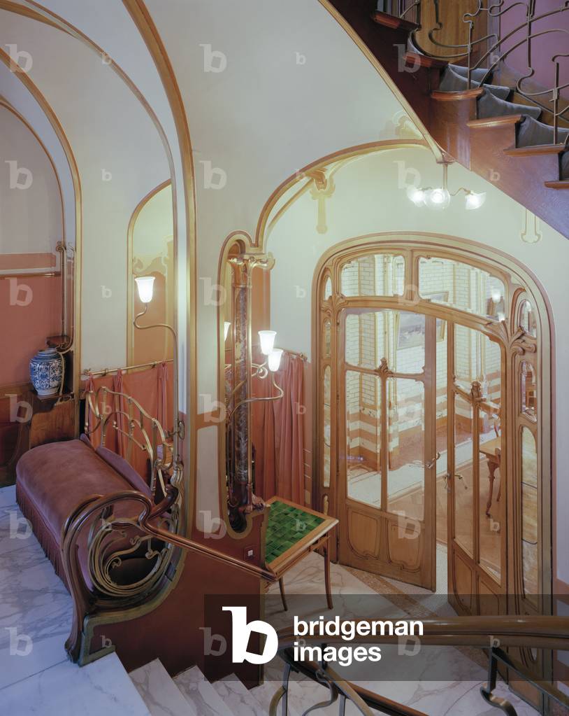 Dining room from reception level, Maison and Atelier Horta, 23-25 Rue Americaine, Brussels, 1898-1901. Now the Horta Museum (photo)