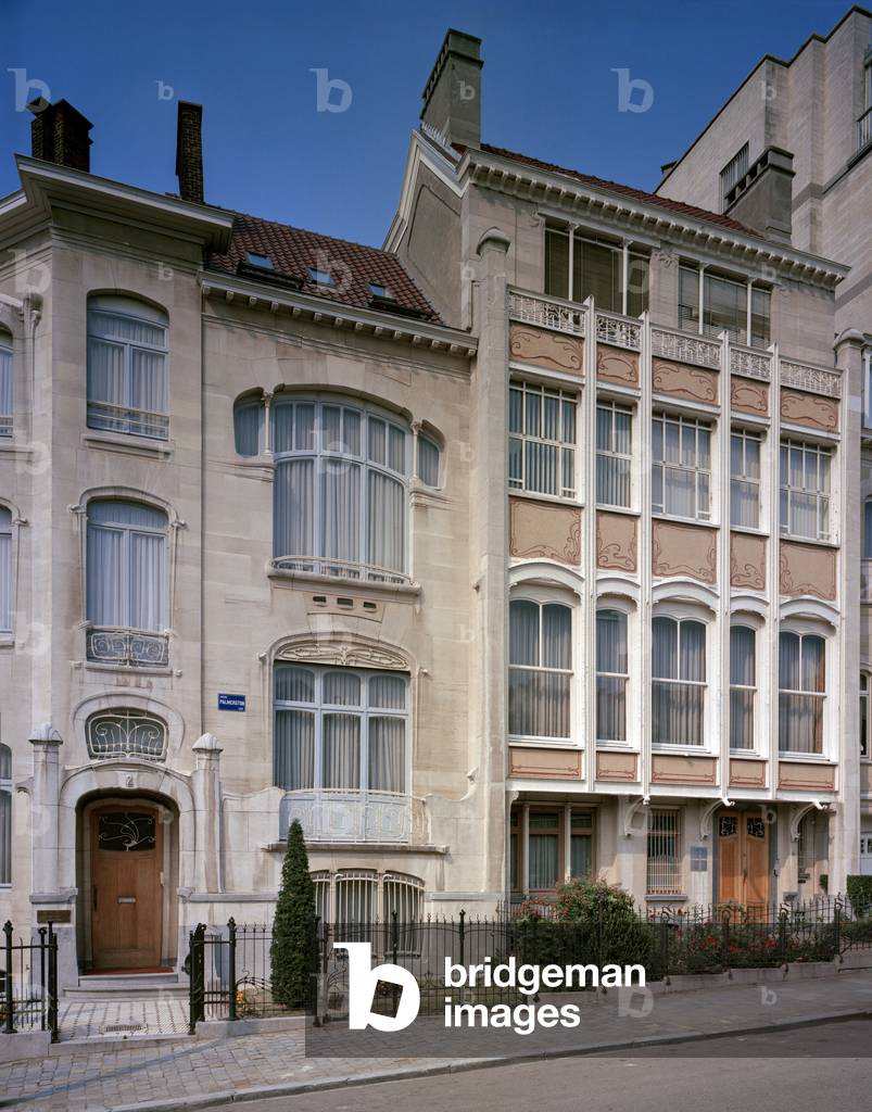 Street elevation, Hotel Van Eetvelde 2 & 4 Avenue Palmerston, Brussels, 1895-1901 (photo)