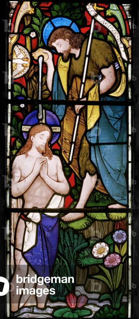 East window detail, Baptism of Christ, 1866 (stained glass)