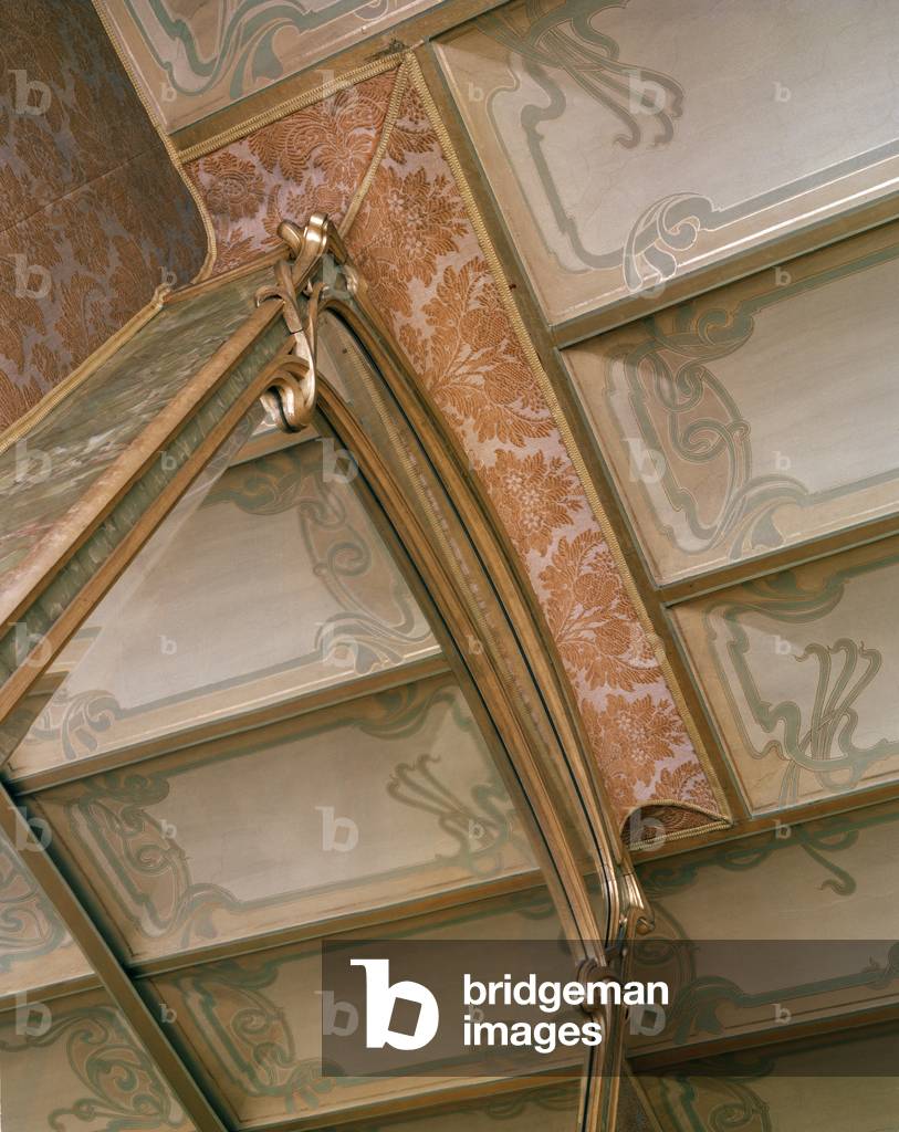 Salon ceiling and mirror, Hotel Van Eetvelde 2 & 4 Avenue Palmerston, Brussels, 1895-1901 (photo)