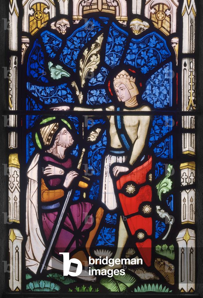 Window with two male saints, c.1860 (stained glass)