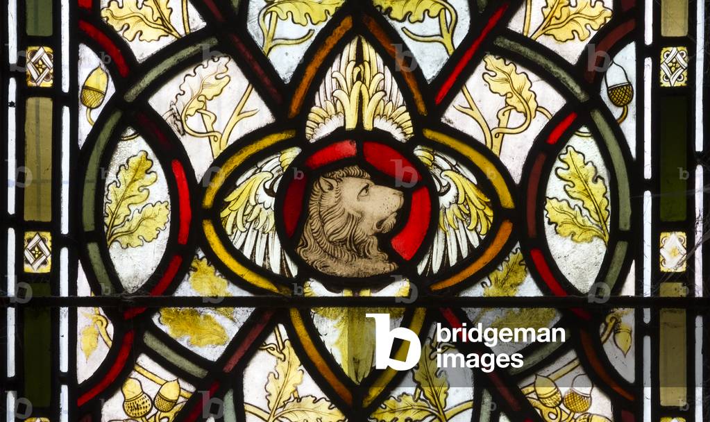 Lion, 1878 (stained glass)