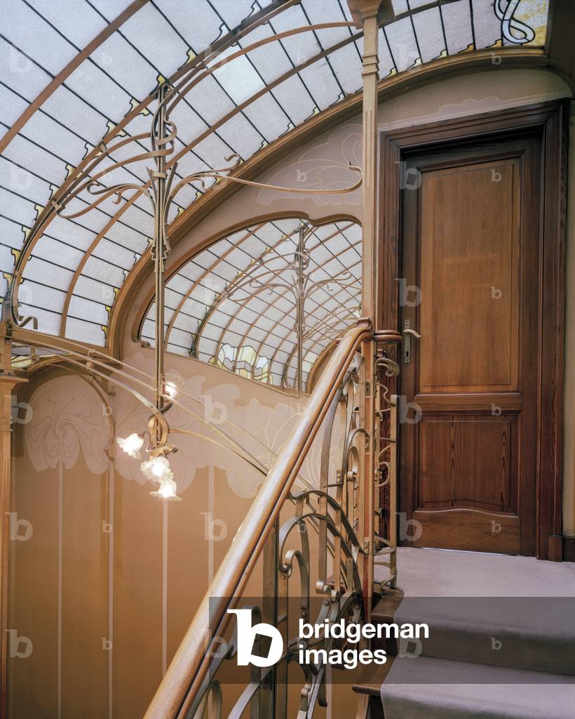 Mirrored landing below laylight, Maison and Atelier Horta, 23-25 Rue Americaine, Brussels, 1898-1901. Now the Horta Museum (photo)
