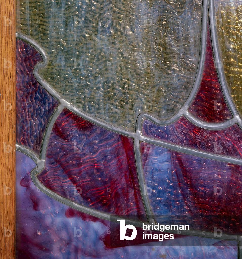 Chenile glass detail in an internal door, Maison and Atelier Horta, 23-25 Rue Americaine, Brussels, 1898-1901. Now the Horta Museum (photo)