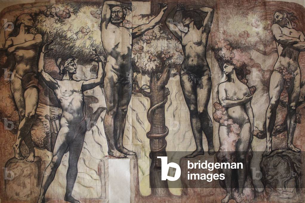 Emile Fabry's cartoon for Hotel Solvay staircase, Hotel Solvay, 224 Avenue Louise, Brussels, 1894-1903 (photo)