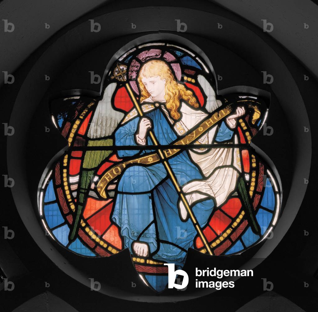 Trefoil angel, c.1867 (stained glass)