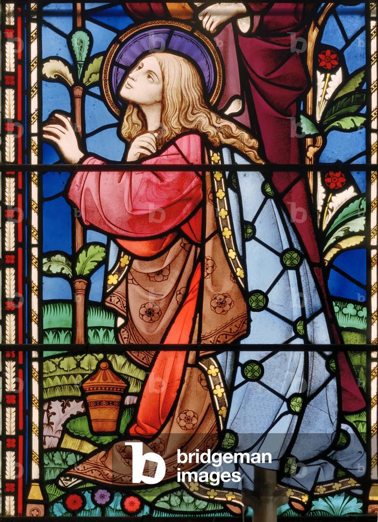 Bramcote, St Michael, East Window detail, Heaton, Butler & Bayne, Bayne, Mary Magdalene, 1862