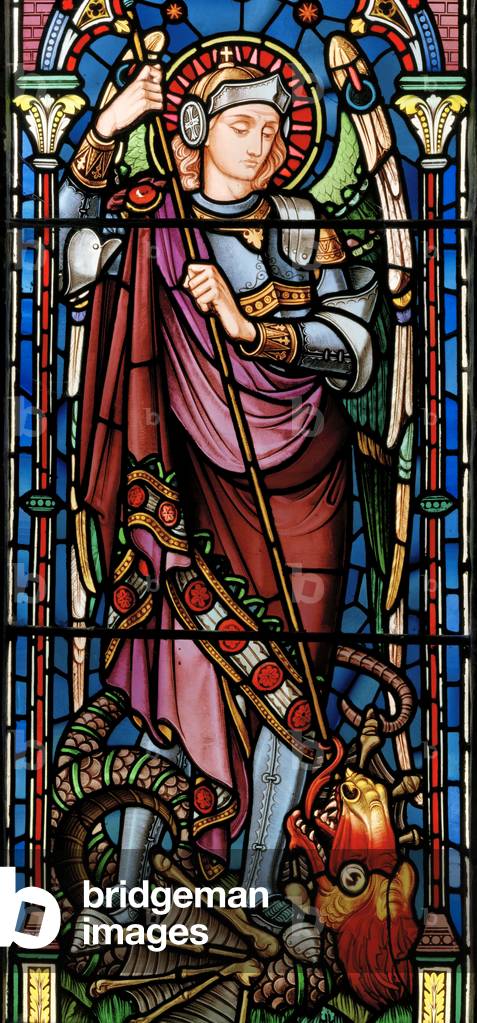 Cuxton, Lavers & Barraud, John Millner Allen (1827-1902), St Michael, c.1865, dragon
