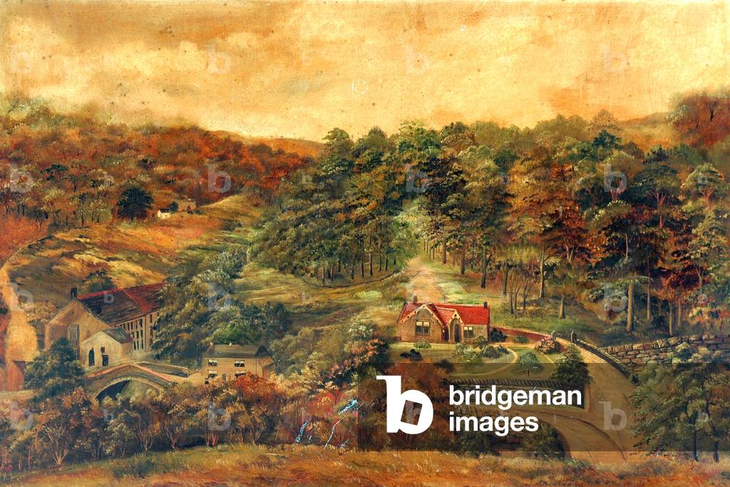 House and Mill in Rural Woodland, c,1880 (oil on canvas)