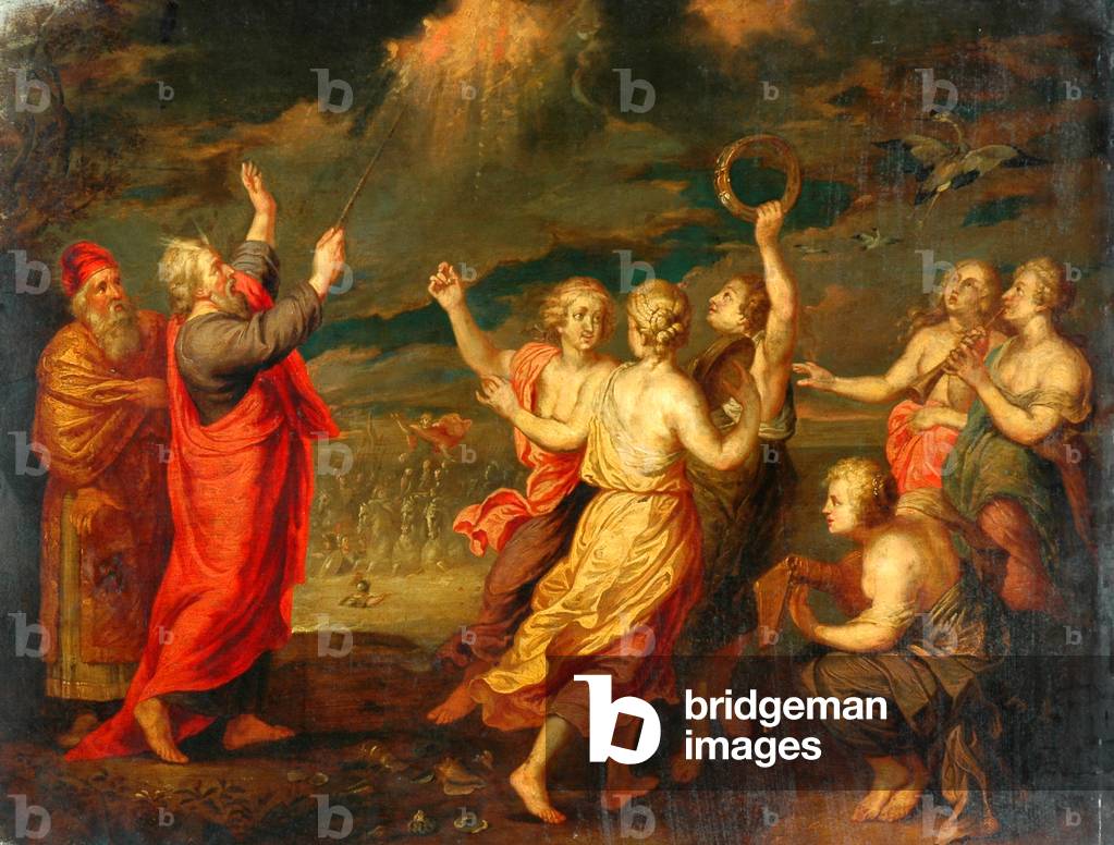 The Israelites Rejoicing After Crossing The Red Sea (oil on copper)