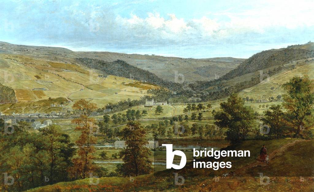 Cragg Vale & Stocks Hall From Broadbottom, 1869 (oil on canvas)