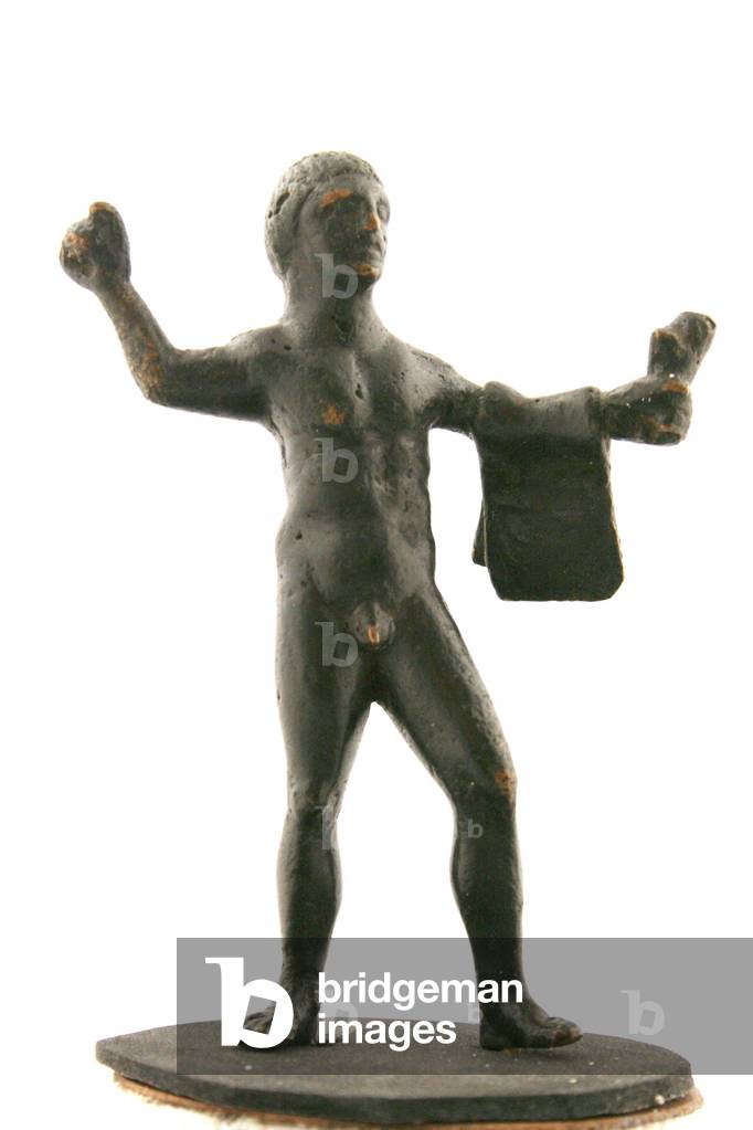 Hercules holding a tiger skin, 17th century (bronze)