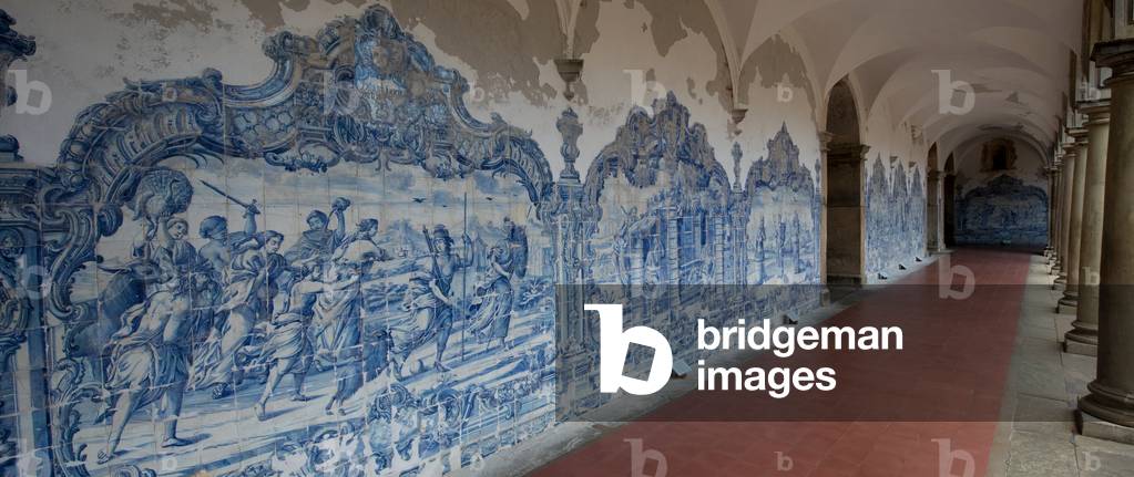 Azulejo tile panels, cloister of the São Francisco Church and Convent, Cidade Alte, Historic Centre, Salvador de Bahia, Brazil, March 2018